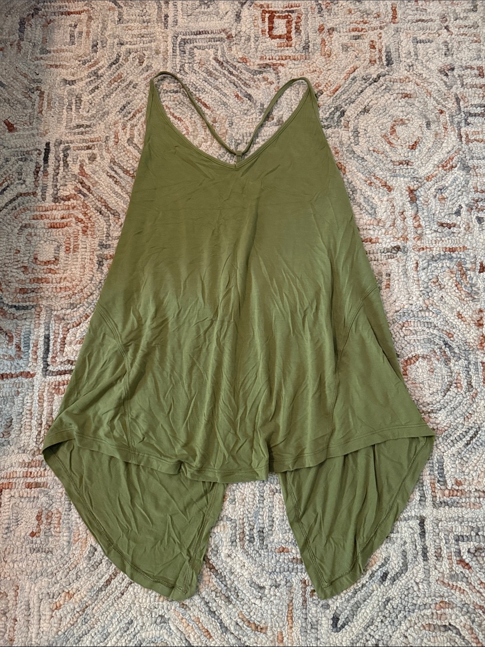 lululemon athletica Olive Green V-Neck Handkerchief Hem Camisole